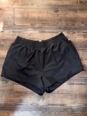 Marika Black Tonal Leopard-Print Athletic Shorts